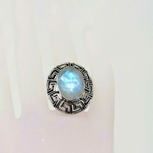 🌟Nicky Butler 925 Sterling Silver Rainbow Moonstone Oval Ring Size 7 NEW